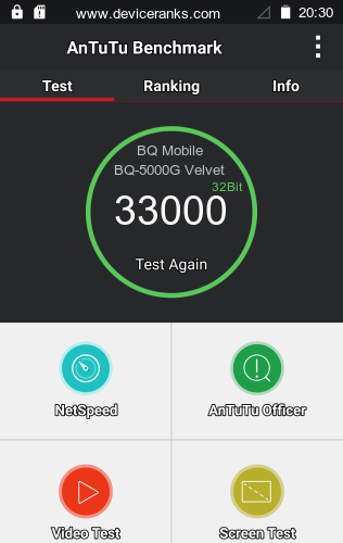 AnTuTu BQ Mobile BQ-5000G Velvet Easy
