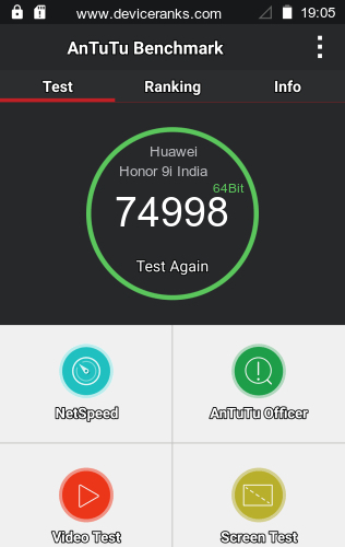 AnTuTu Huawei Honor 9i India