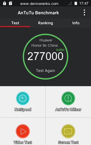 AnTuTu Huawei Honor 9x China
