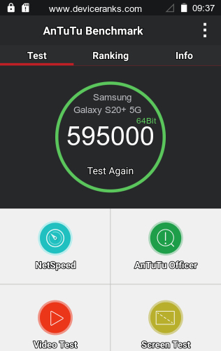 AnTuTu Samsung Galaxy S20+ 5G SD865