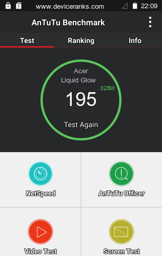 AnTuTu мобильный телефон Acer Liquid Glow AnTuTu Acer Liquid Glow