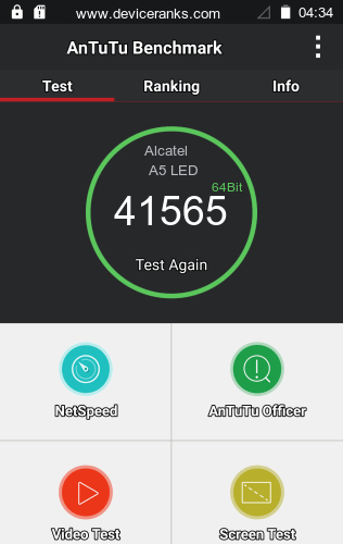 AnTuTu мобильный телефон Alcatel A5 LED AnTuTu Alcatel A5 LED