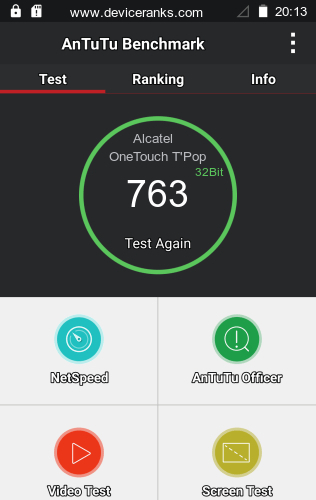 AnTuTu мобильный телефон Alcatel OneTouch T'Pop AnTuTu Alcatel OneTouch T'Pop