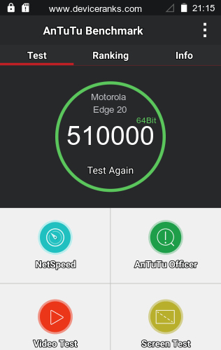 AnTuTu мобильный телефон Motorola Edge 20 AnTuTu Motorola Edge 20
