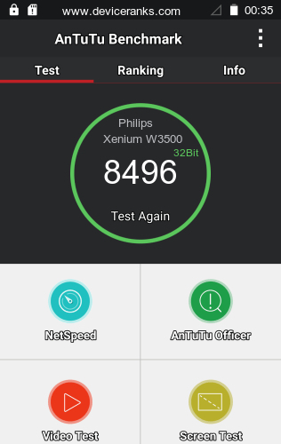 AnTuTu мобильный телефон Philips Xenium W3500 AnTuTu Philips Xenium W3500