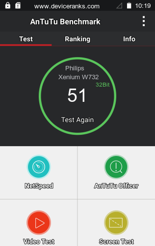 AnTuTu мобильный телефон Philips Xenium W732 AnTuTu Philips Xenium W732
