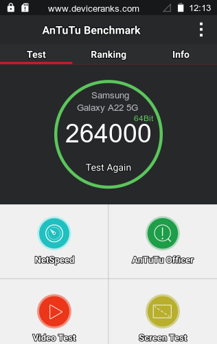 AnTuTu Samsung Galaxy A22 5G