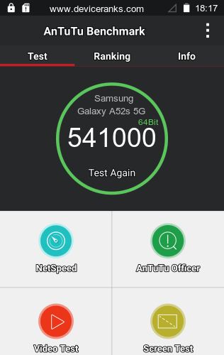 AnTuTu мобильный телефон Samsung Galaxy A52s 5G AnTuTu Samsung Galaxy A52s 5G