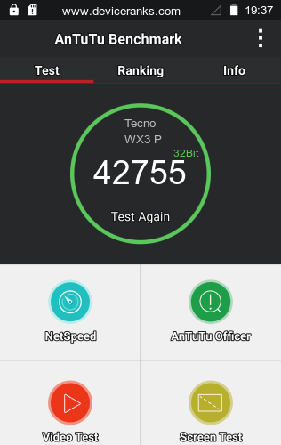 AnTuTu мобильный телефон Tecno WX3 P AnTuTu Tecno WX3 P