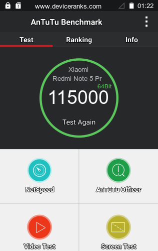 AnTuTu Xiaomi Redmi Note 5 Pro SD636 India