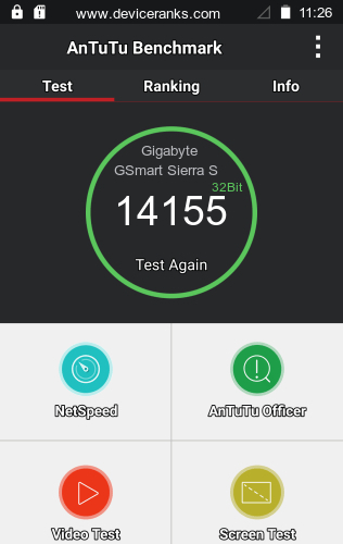 AnTuTu мобильный телефон Gigabyte GSmart Sierra S1 AnTuTu Gigabyte GSmart Sierra S1